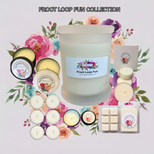 Load image into Gallery viewer, endezvous Candle Co From Loop Fun soy candle collection — jar, tins, tea lights and wax melts on lavender floral background
