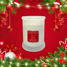 Load image into Gallery viewer, Candy Cane soy wax candle Monaco frosted glass jar
