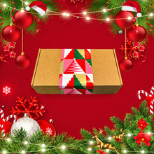 Load image into Gallery viewer, Christmas petite jar trio gift box with colourful christmas band 
