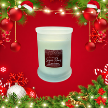 Load image into Gallery viewer, Dancing Sugar Plums soy wax candle Monaco frosted glass jar
